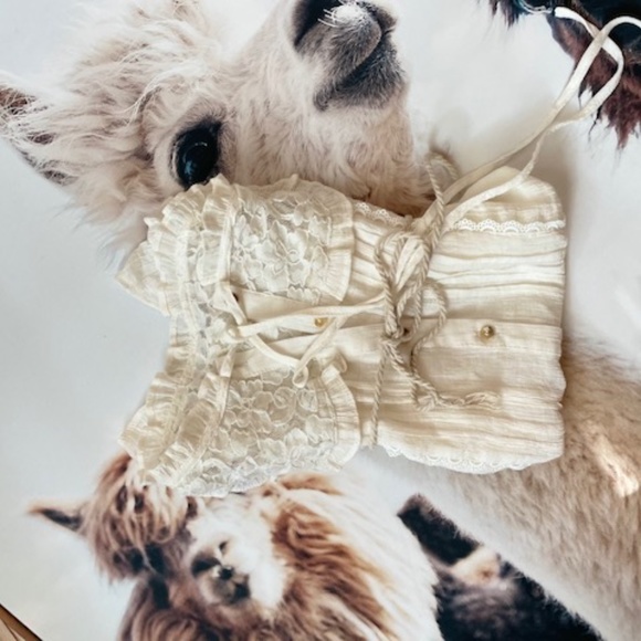 White/Cream Ruffle Top - Picture 4 of 7